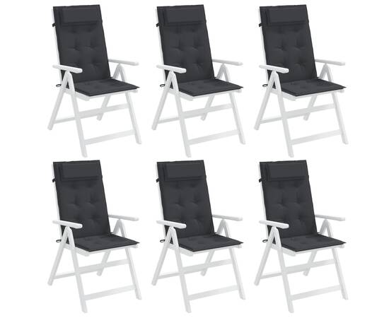 Perne de scaun cu spătar înalt, 6 buc, negru, țesătură oxford, 4 image