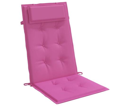 Perne de scaun cu spătar înalt, 6 buc, roz, țesătură oxford, 3 image
