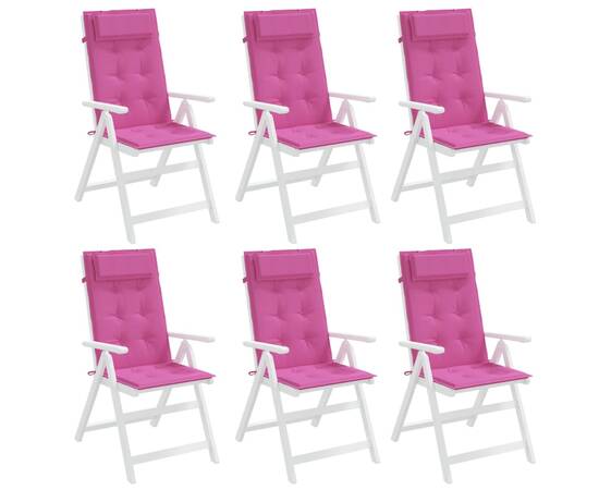 Perne de scaun cu spătar înalt, 6 buc, roz, țesătură oxford, 4 image
