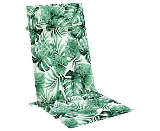 Perne de scaun spătar înalt, 2 buc, model frunze, textil oxford, 3 image