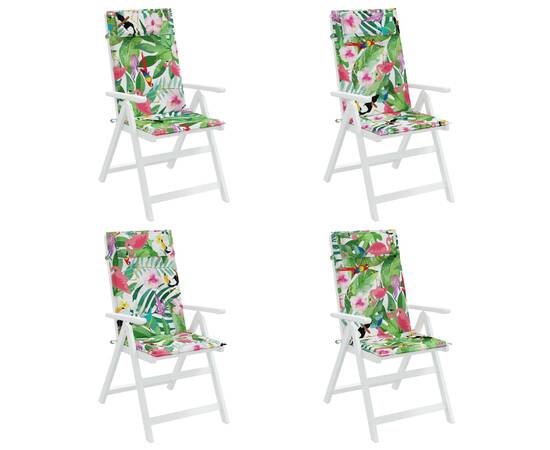 Perne de scaun spătar înalt, 4 buc., multicolor, textil oxford, 4 image