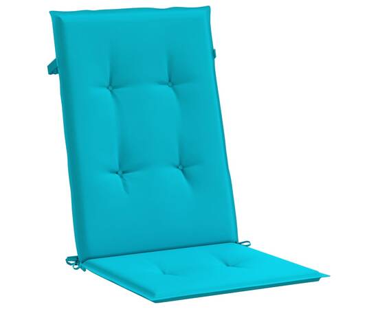 Perne de scaun spătar înalt, 6 buc., turcoaz, textil, 4 image