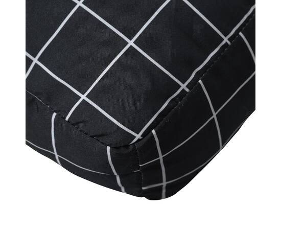 Perne pentru paleți, 2 buc, negru, model carouri, textil oxford, 7 image