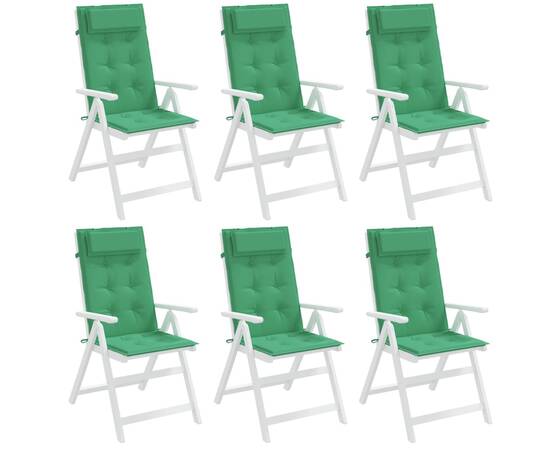 Perne scaun cu spătar înalt, 6 buc, verde, țesătură oxford, 4 image
