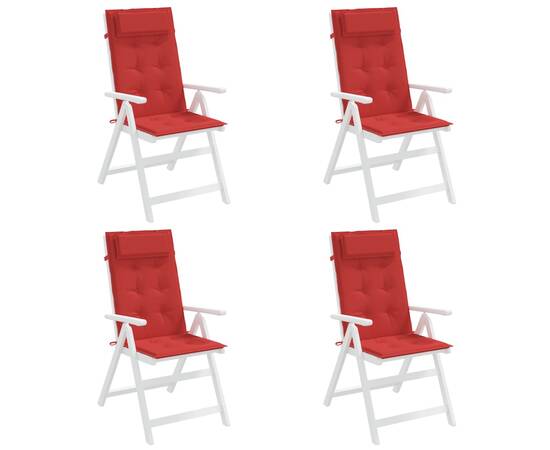 Perne scaun cu spătar înalt 4 buc, roșu, țesătură oxford, 4 image