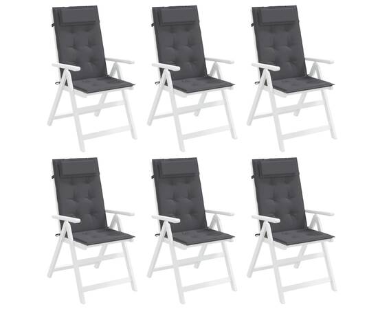 Perne scaun cu spătar înalt 6 buc, antracit, țesătură oxford, 4 image