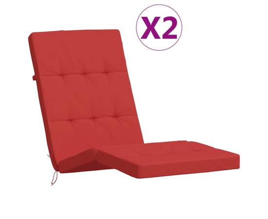 Perne scaun de terasă, 2 buc, roșu, țesătură oxford, 2 image