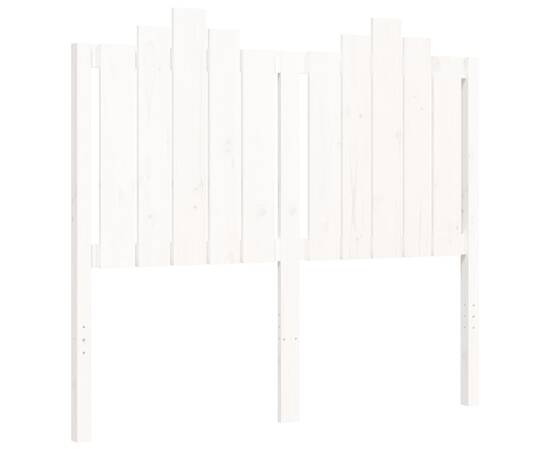 Cadru de pat cu tăblie, alb, 120x200 cm, lemn masiv, 8 image