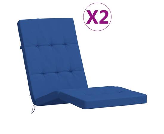 Perne de scaun pentru terasă, 2 buc, albastru, țesătură oxford, 2 image