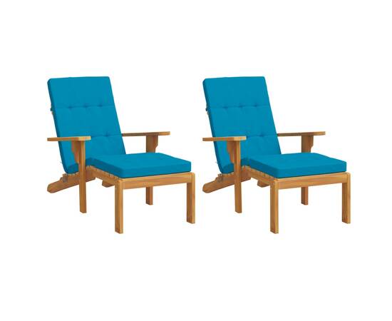 Perne de scaun pentru terasă, 2 buc, bleu, țesătură oxford, 3 image