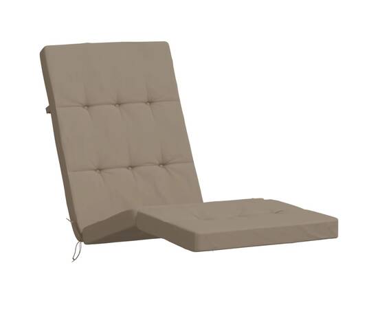 Perne scaun de terasă, 2 buc, gri taupe, țesătură oxford, 4 image