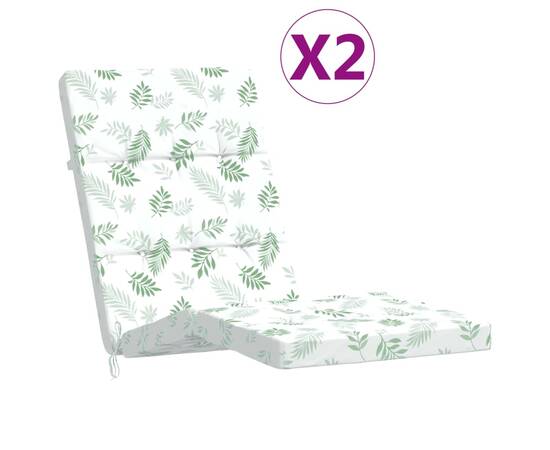 Perne scaun de terasă, 2 buc, model frunze, textil oxford, 2 image