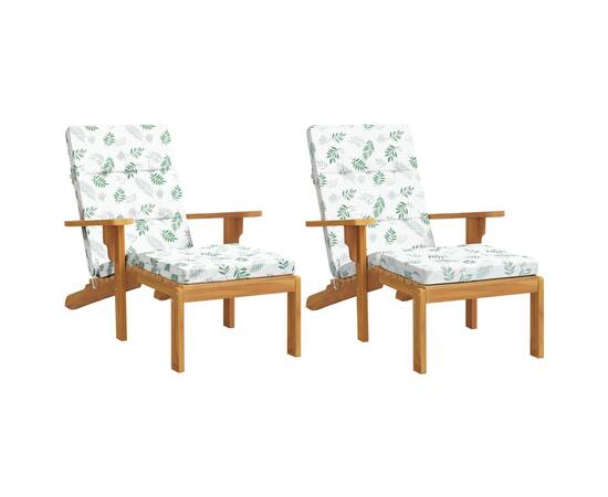 Perne scaun de terasă, 2 buc, model frunze, textil oxford, 3 image