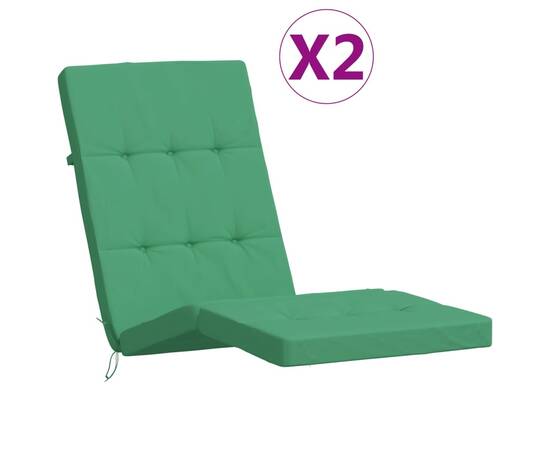 Perne scaun de terasă, 2 buc, verde, țesătură oxford, 2 image