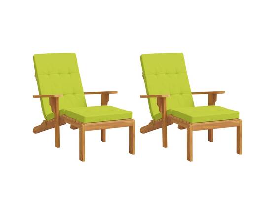 Perne scaun de terasă, 2 buc, verde deschis, țesătură oxford, 3 image