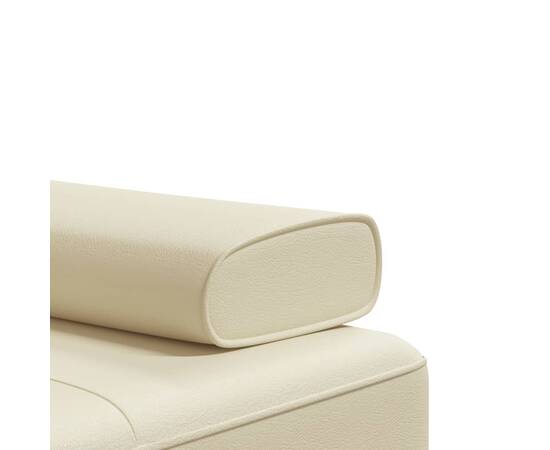 Canapea extensibilă în formă de l crem 255x140x70 cm piele eco, 9 image