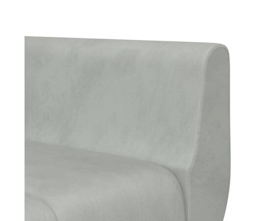 Canapea extensibilă în formă de l gri 275x140x70 cm catifea, 8 image