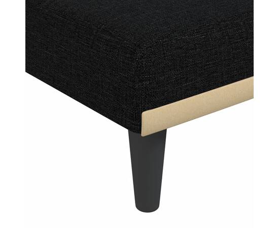 Canapea extensibilă în formă de l negru 275x140x70 cm textil, 9 image