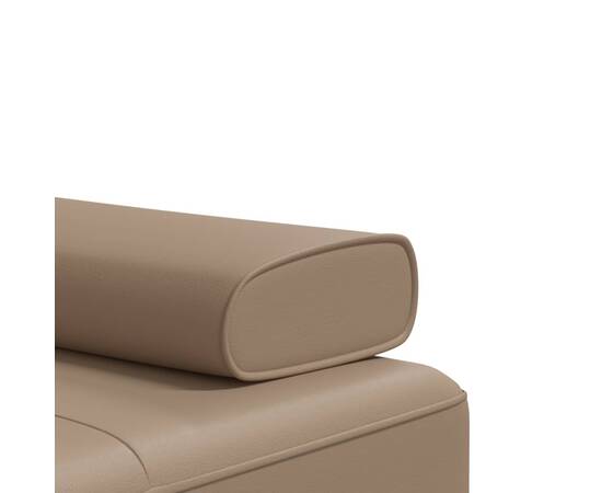 Canapea extensibilă formă l cappuccino 255x140x70 cm piele eco, 9 image