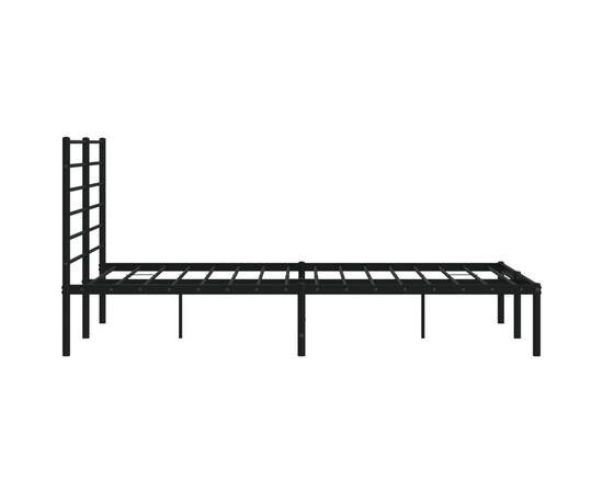 Cadru de pat metalic cu tăblie, negru, 120x200 cm, 7 image