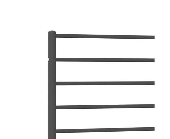 Cadru pat metalic cu tăblie, negru, 90x200 cm, 9 image