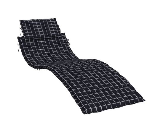 Pernă de șezlong, negru, carouri, textil oxford, 2 image