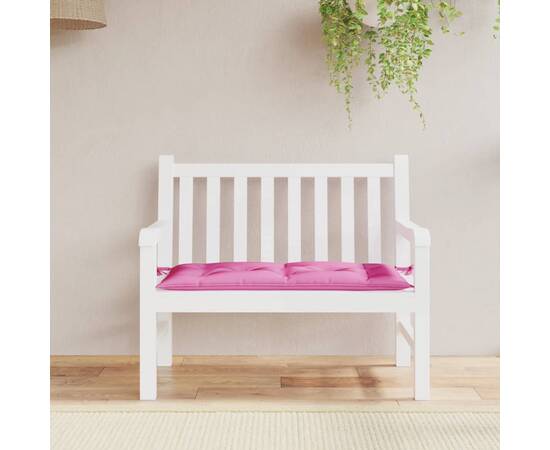 Pernă pentru bancă de grădină, roz, 110x50x7 cm, textil