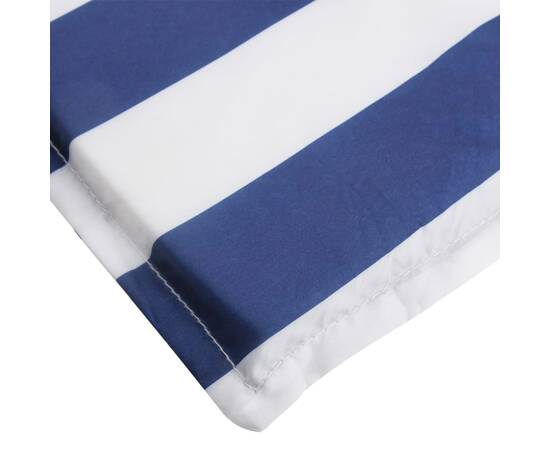 Pernă scaun de terasă, dungi albastre&albe, textil oxford, 6 image