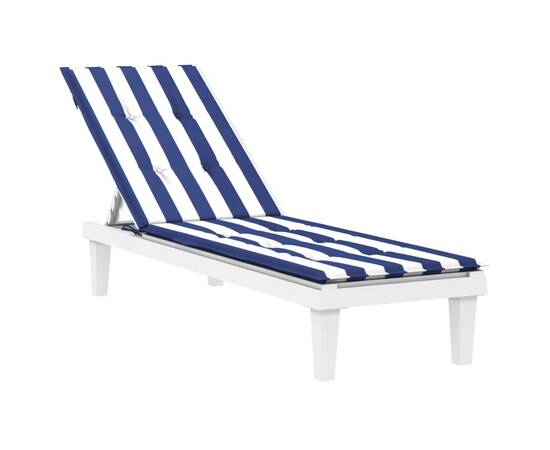 Pernă scaun de terasă, dungi albastre&albe, textil oxford, 3 image