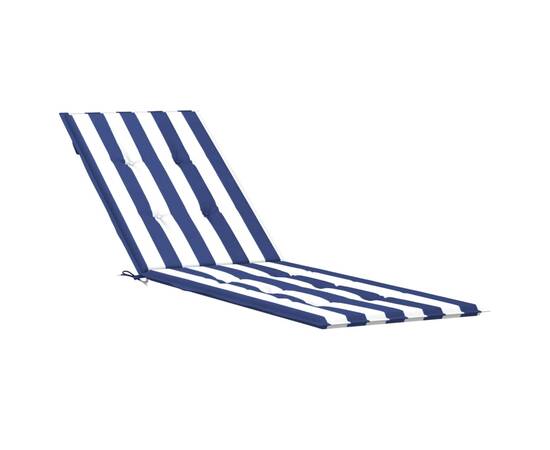 Pernă scaun de terasă, dungi albastre&albe, textil oxford, 2 image