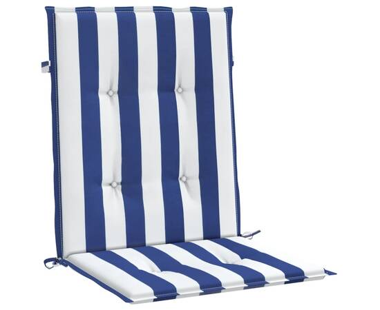 Perne de scaun spătar jos, 4 buc. dungi albastre&albe, textil, 4 image