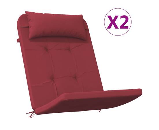 Perne pentru scaun adirondack, 2 buc, roșu vin, textil oxford, 2 image