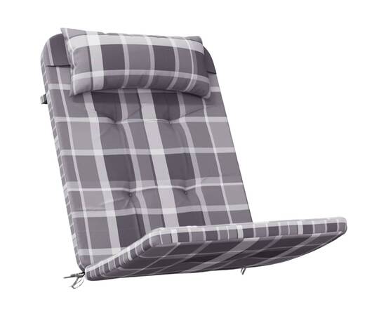 Perne scaun adirondack, 2 buc, gri, careuri, textil oxford, 3 image