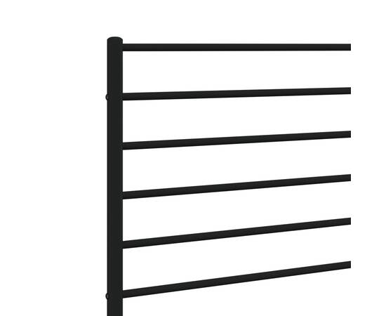 Tăblie de pat metalică, negru, 100 cm, 6 image