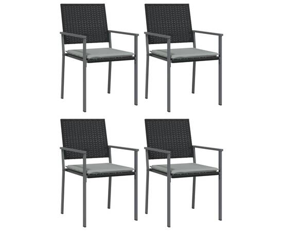 Set mobilier de grădină cu perne, 5 piese, poliratan și oțel, 4 image