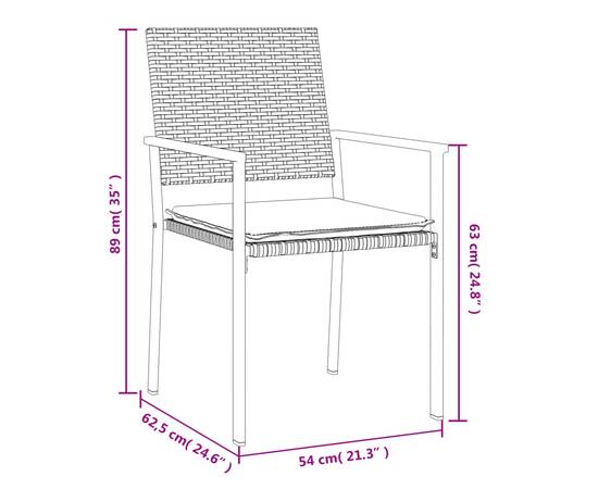 Set mobilier de grădină cu perne, 5 piese, poliratan și oțel, 10 image