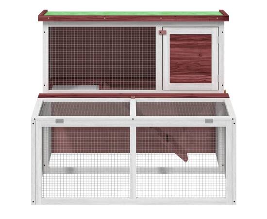 Cușcă pentru iepuri, cafeniu, 102x90x84,5 cm, lemn masiv de pin, 3 image