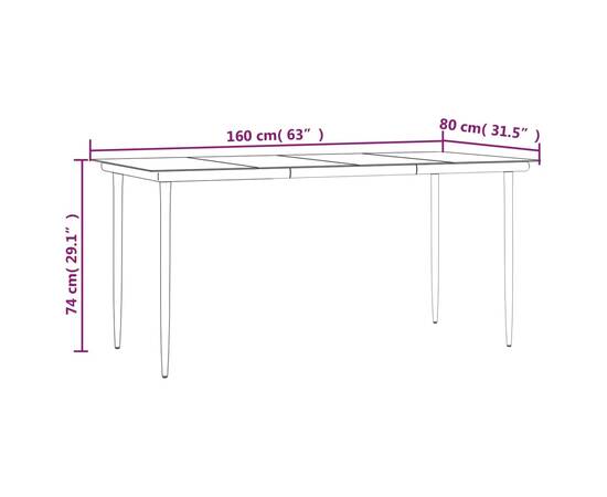 Set mobilier de grădină cu perne, 7 piese, poliratan și oțel, 11 image