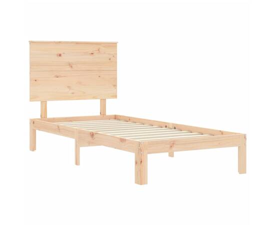 Cadru de pat cu tăblie, 90x200 cm, lemn masiv, 5 image