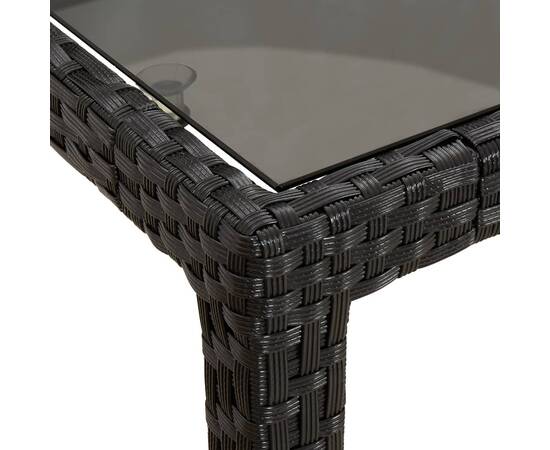 Set mobilier de exterior cu perne, 11 piese, negru, poliratan, 8 image