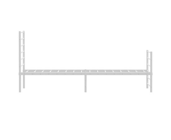 Cadru de pat metalic cu tăblie de cap/picioare, alb, 80x200 cm, 7 image