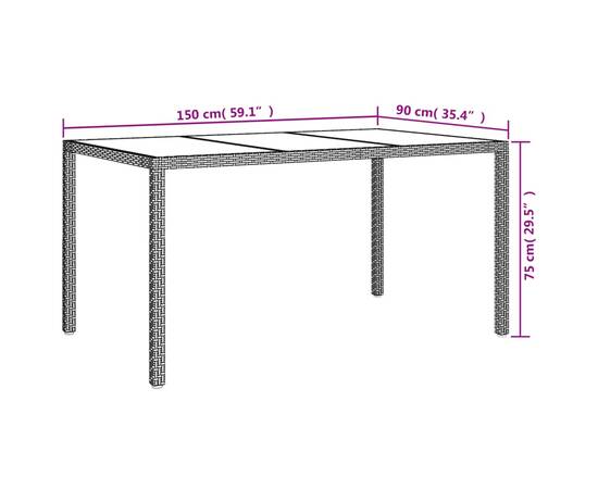 Set mobilier de grădină cu perne, 7 piese, alb, poliratan, 10 image