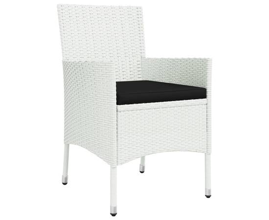 Set mobilier de grădină cu perne, 9 piese, alb, poliratan, 5 image