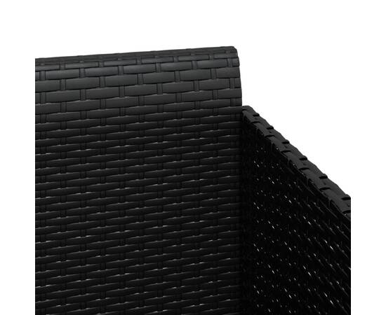Șezlong cu perne, negru, 182x118x63 cm, poliratan, 7 image