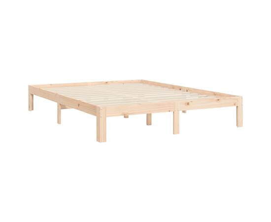Cadru de pat cu tăblie, 140x200 cm, lemn masiv, 9 image