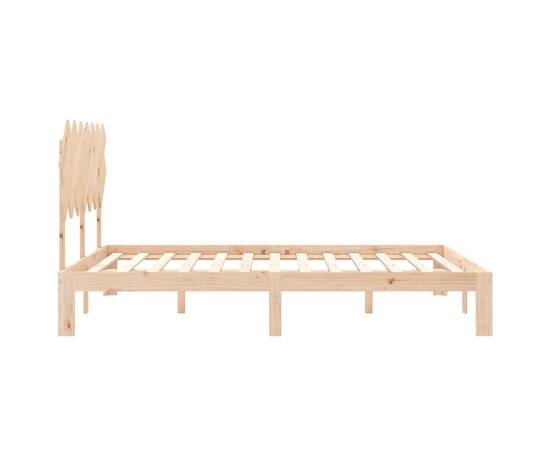 Cadru de pat cu tăblie, 140x200 cm, lemn masiv, 7 image