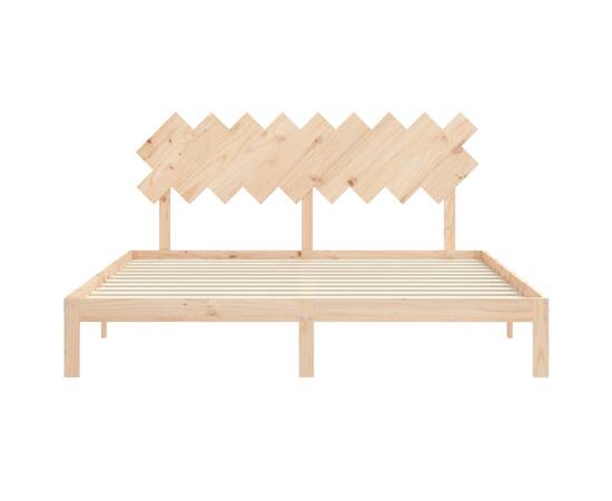 Cadru de pat cu tăblie super king size, lemn masiv, 6 image
