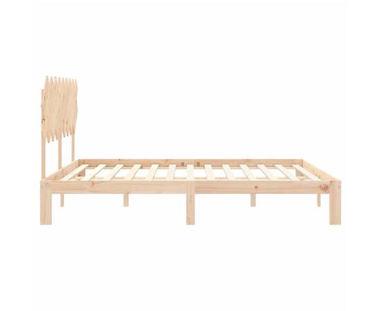 Cadru de pat cu tăblie super king size, lemn masiv, 7 image