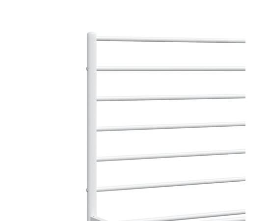 Cadru de pat metalic cu tăblie, alb, 120x190 cm, 9 image