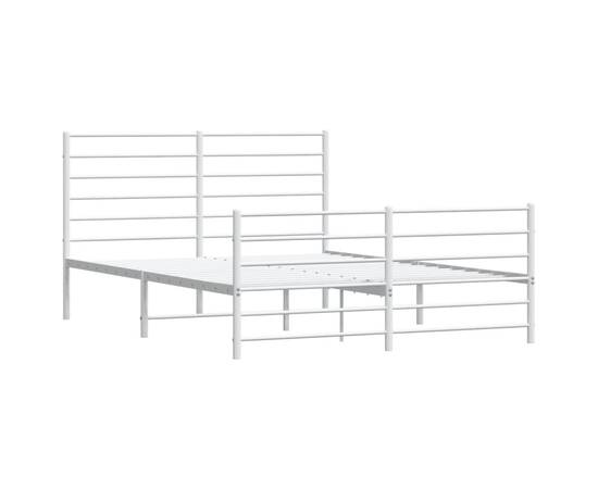 Cadru de pat metalic cu tăblie, alb, 120x190 cm, 5 image